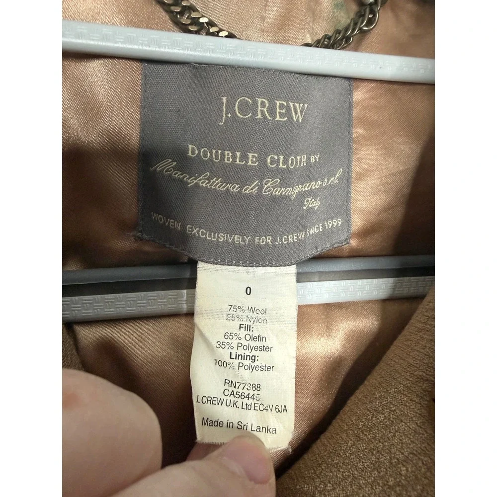 J.crew Double Cloth by Manifattura di Carmignano‎ wool long jacket tan